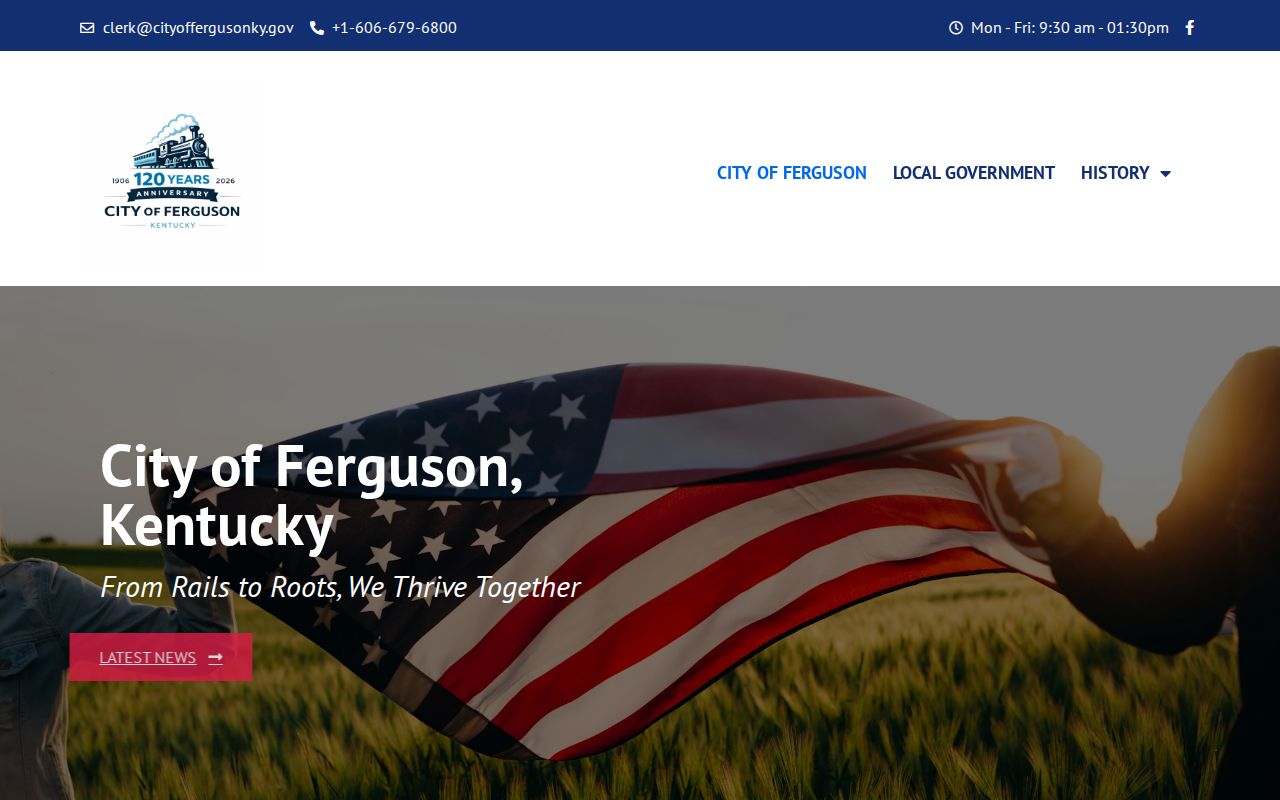 Official Ferguson city website with City Hall and police contact information