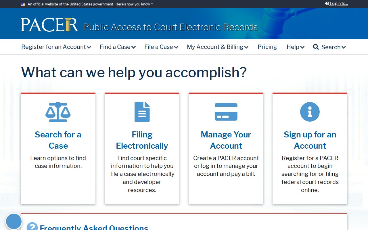 Pulaski County criminal history federal PACER access